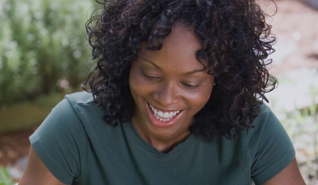 Smiling woman, living her purpose