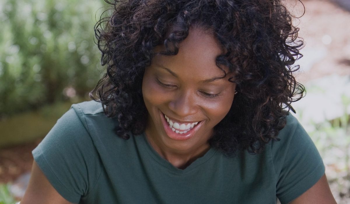 Smiling woman, living her purpose