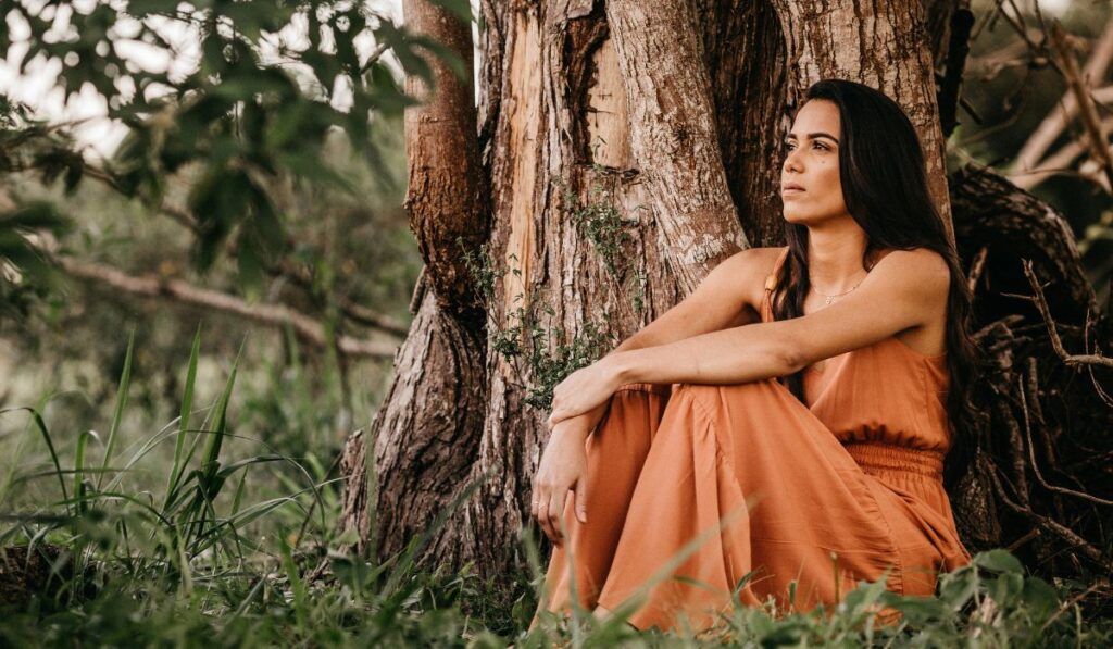 Woman in contemplation.