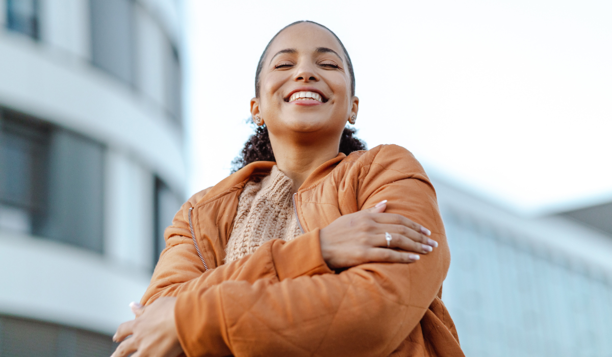 Woman exploring person-centered models in Humanistic Psychology.