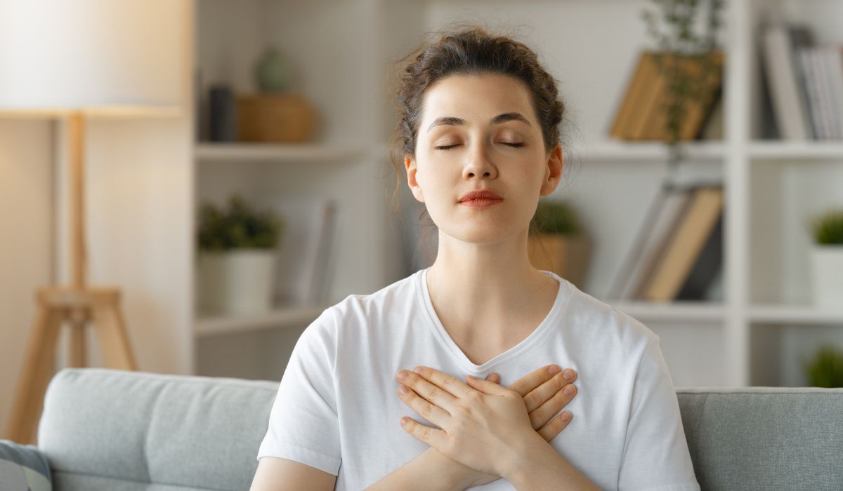 Woman experiencing true reality.