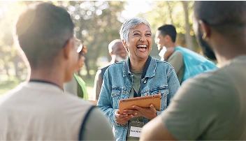 senior lady taking notes